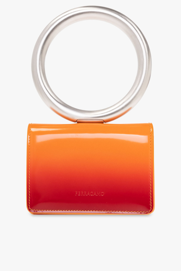 Neon orange store clutch bag